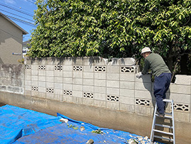 既存ブロック塀撤去作業