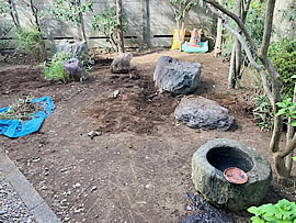 目黒区K館 庭園改修工事 作業に入りました②